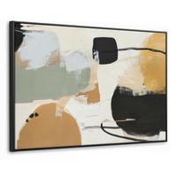 LEINWAND Bilder mit Rahmen - Farbe - Abstrakt - Farben - 150x100 - Currygelb, Textil (150/100cm) - MuchoWow