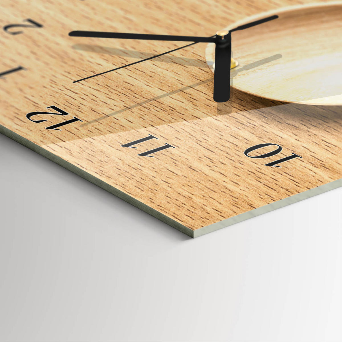 WANDUHR 60x30 cm - Abstraktion - Beige, Glas (30/60/0.4cm) - TULUP