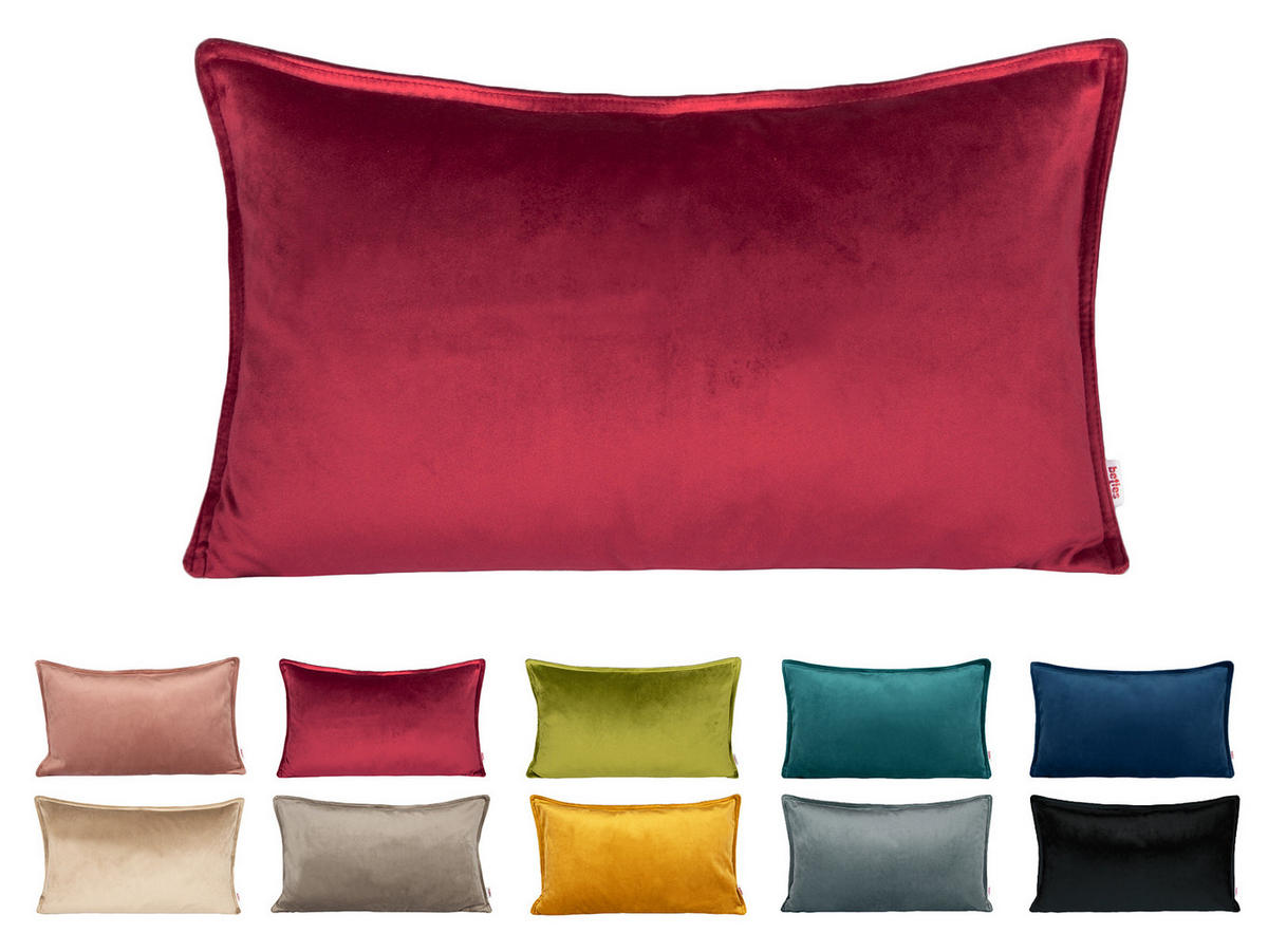 KISSENHÜLLE Samt&Sonders karmin-rot 50/30 cm - Rot, Textil (30/50cm) - beties Heimtextil