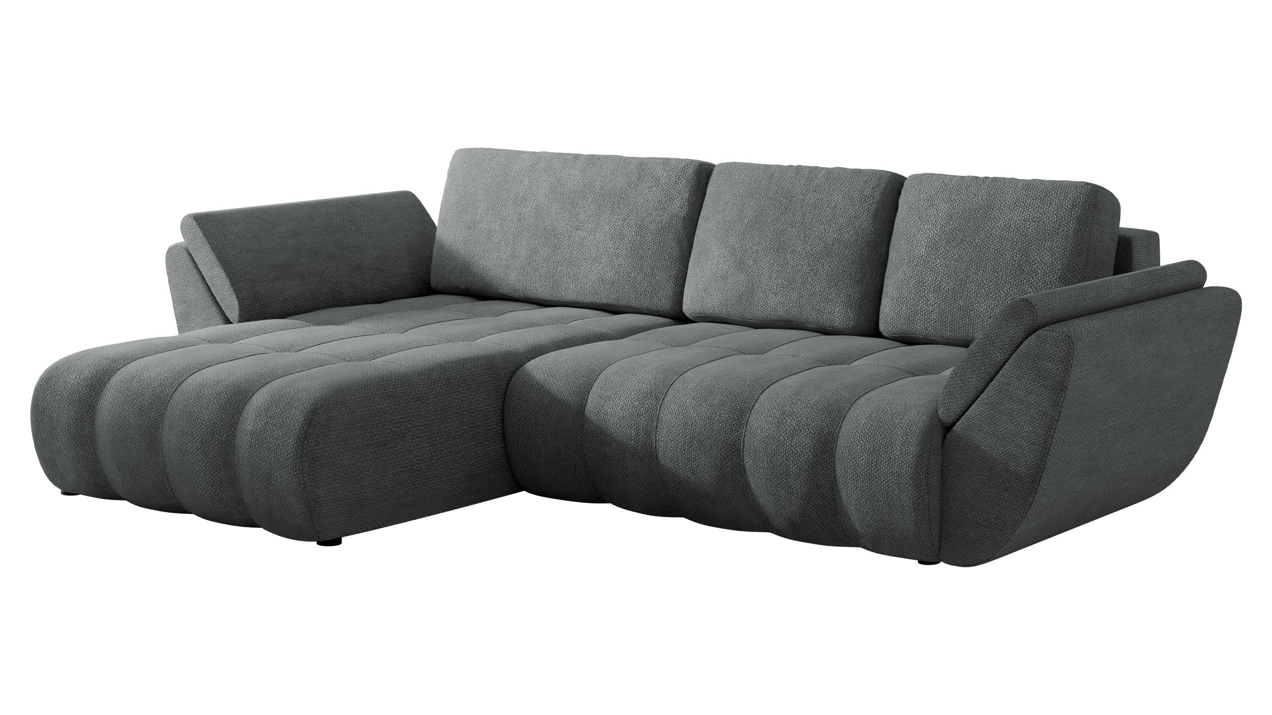 ECKSOFA Faro - Schwarz/Graphitfarben, Holz/Kunststoff (283/195cm) - MIRJAN24