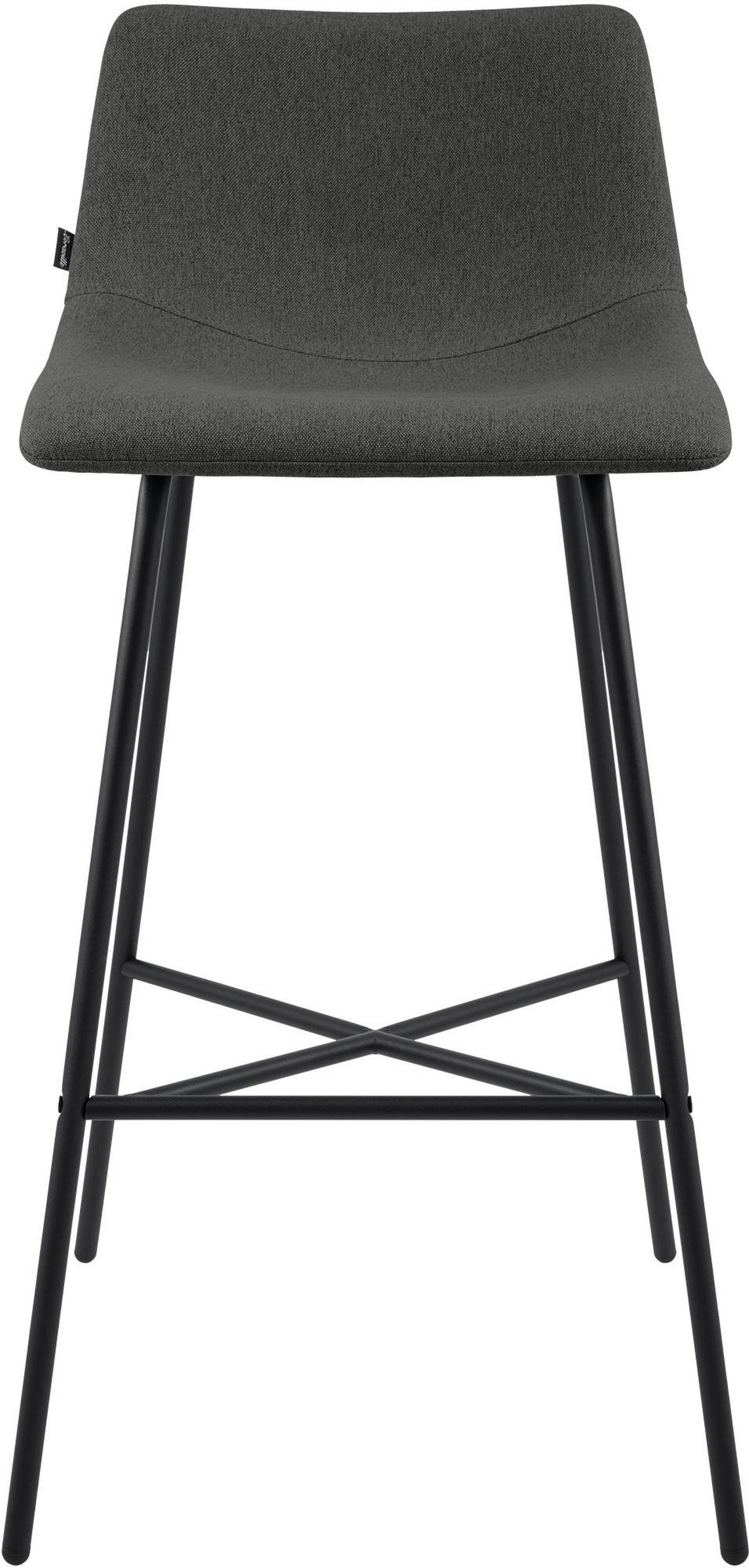 BARHOCKER Gekel Stoff Dunkelgrau - Dunkelgrau, Textil (44/98/49cm) - DELUKE