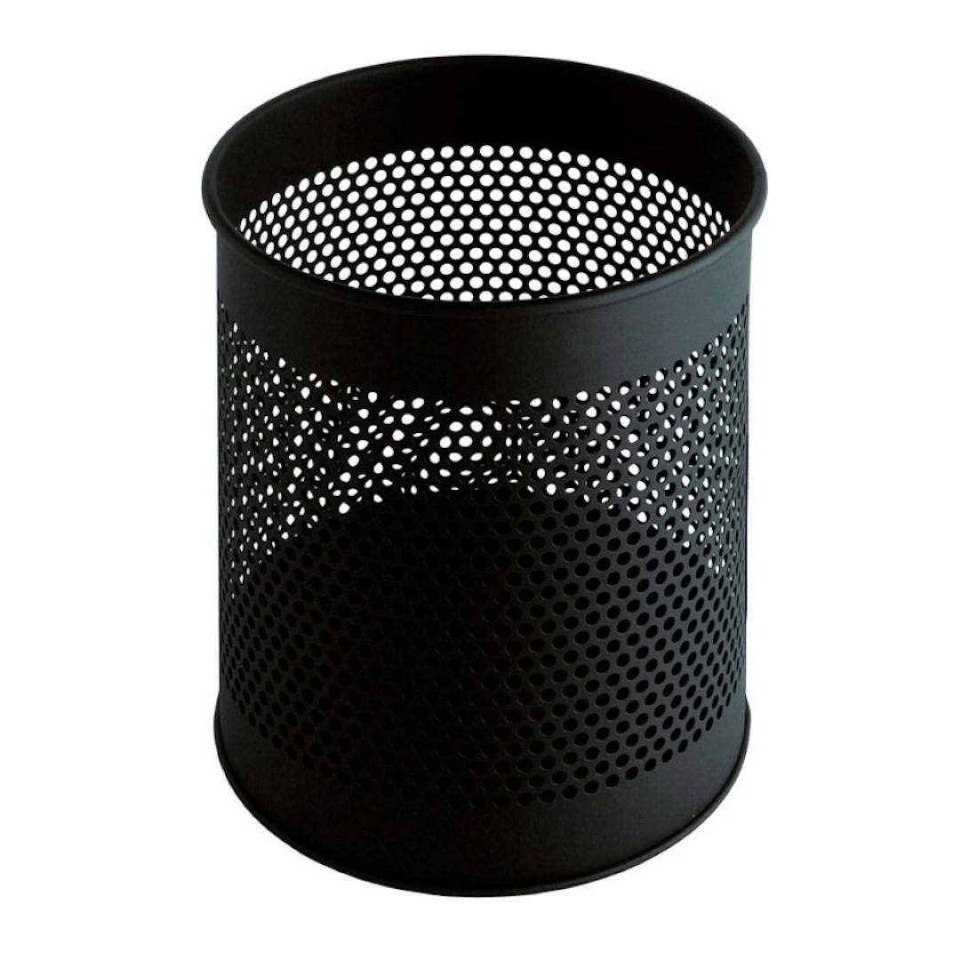 PAPIERKORB perfortiert Aus Metall 15 Liter 32x26 cm Schwarz - Schwarz, Metall (26/32/26cm) - PROREGAL