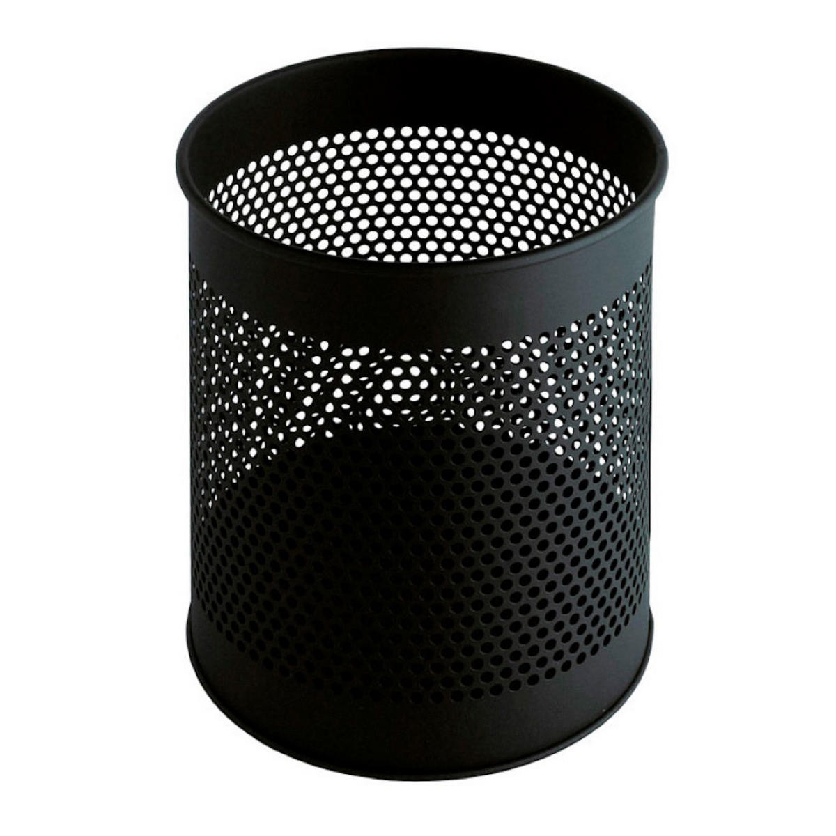 PAPIERKORB perfortiert Aus Metall 15 Liter 32x26 cm Schwarz - Schwarz, Metall (26/32/26cm) - PROREGAL