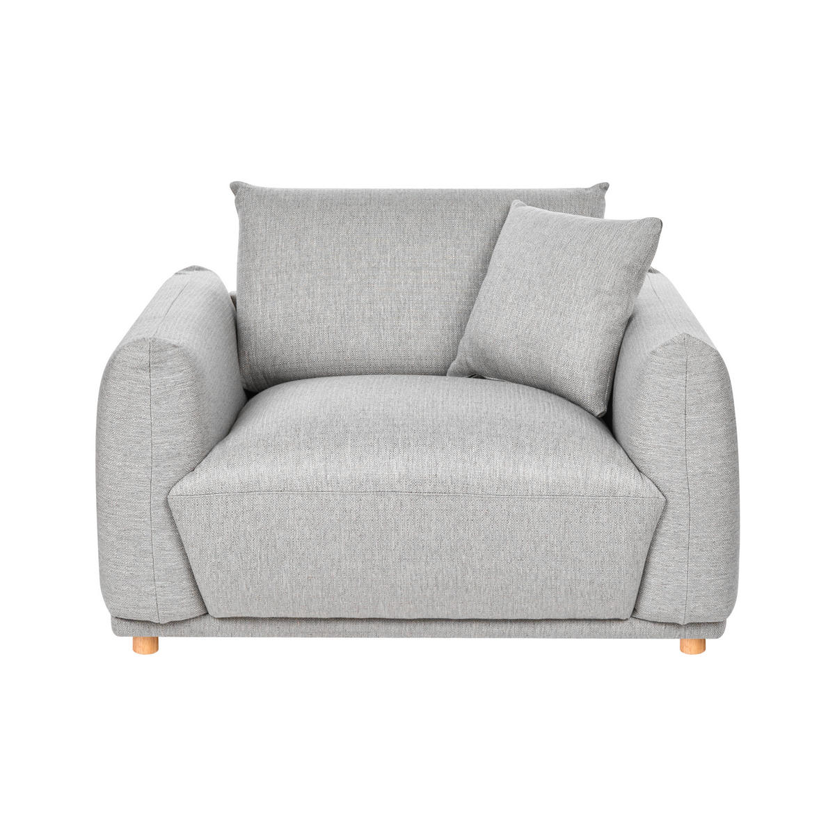 SESSEL Stoff Hellgrau Jubek - Hellbraun, Textil (120/81/104cm) - Beliani
