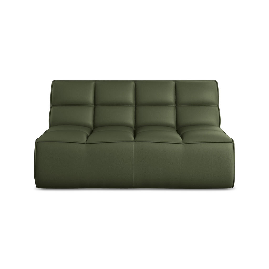 Thumbnail - Makamii 2-Sitzer-Sofa, Grün, Leder, Füllung: Schaumstoff, 160x75x93 cm, Made in EU, Wohnzimmer, Sofas & Couches, Sofas, ...