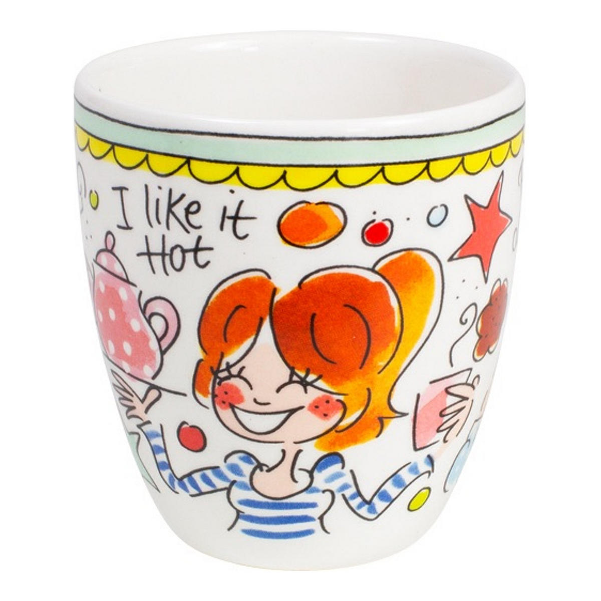 MINI-BECHER Mint Rand in Bunt - 200 ml - Multicolor, Keramik (0.2L) - Blond Amsterdam