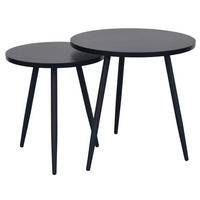 COUCHTISCH Cleo schwarz 40 / 40 / 45cm & 50 / 50 / 50cm (2er-Set) - Schwarz, Holz/Holzwerkstoff (50/50/50cm) - Feldmann-Wohnen