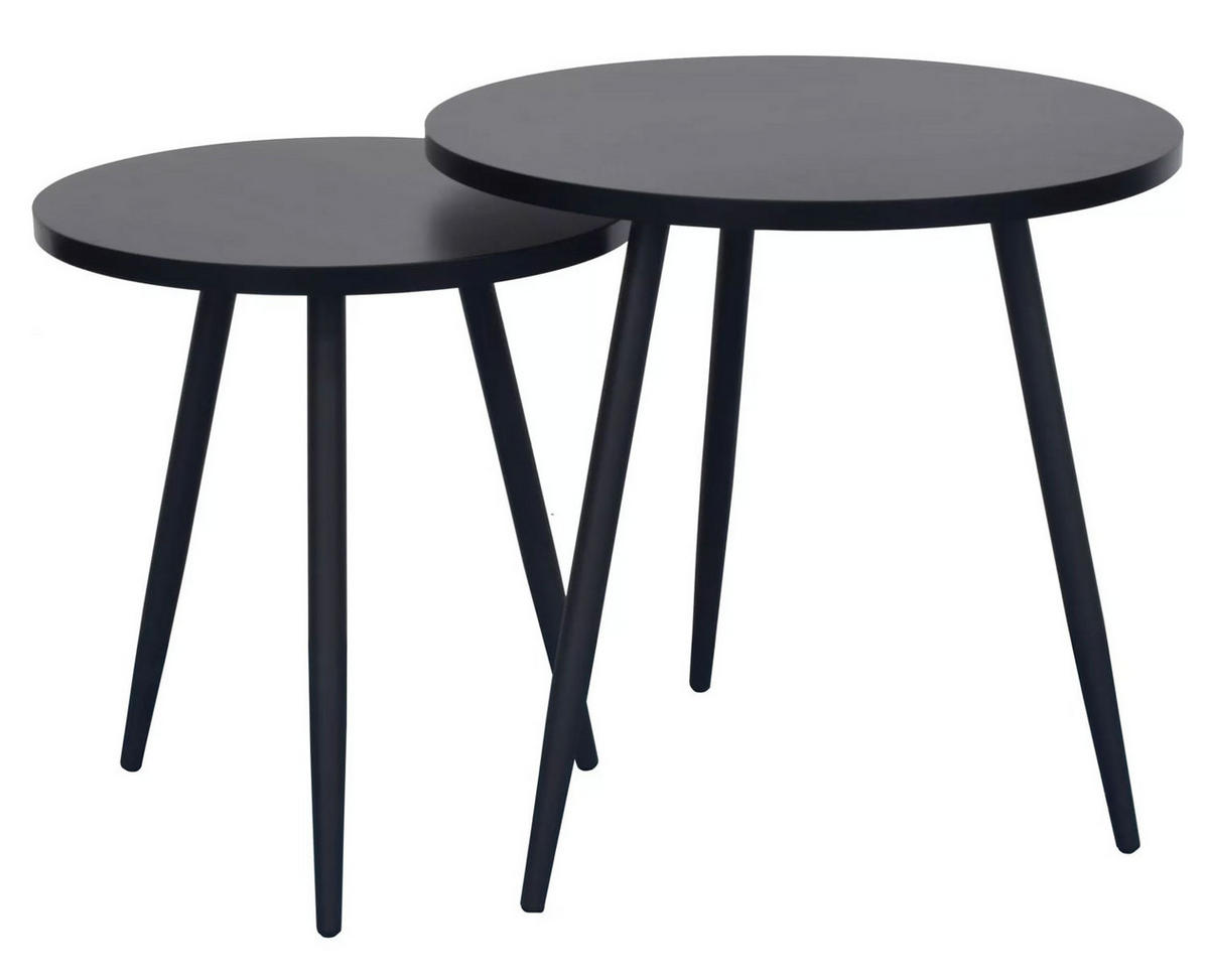 COUCHTISCH Cleo schwarz 40 / 40 / 45cm & 50 / 50 / 50cm (2er-Set) - Schwarz, Holz/Holzwerkstoff (50/50/50cm) - Feldmann-Wohnen