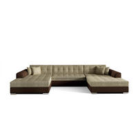 WOHNLANDSCHAFT VENTO U-Form – Großzügiges Ecksofa mit Schlaffunktion & Kissen 359 cm - Beige, Kunststoff (359/78/165cm) - Wohnideebilder