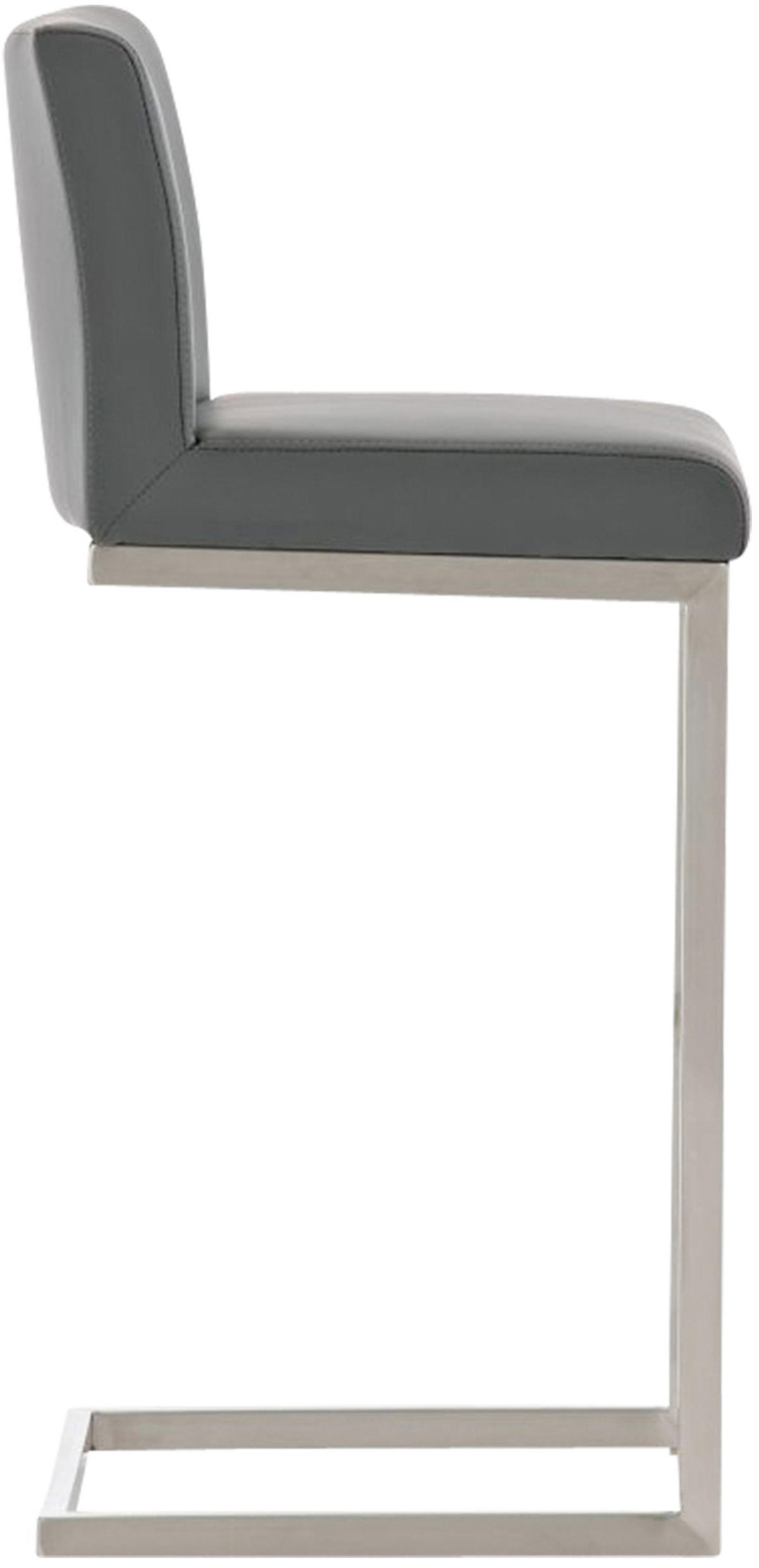 BARHOCKER 2er Set Paragon Kunstleder grau - Chromfarben/Grau, Kunststoff/Metall (42/104/48cm) - TPFLiving