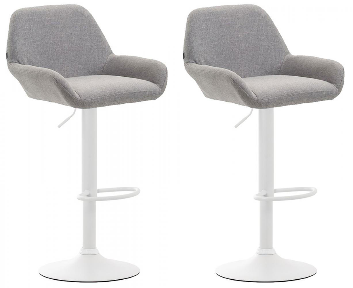 BARHOCKER 2er Set Stoff grau - Weiß/Grau, Textil/Metall (51/89/52cm) - CLP