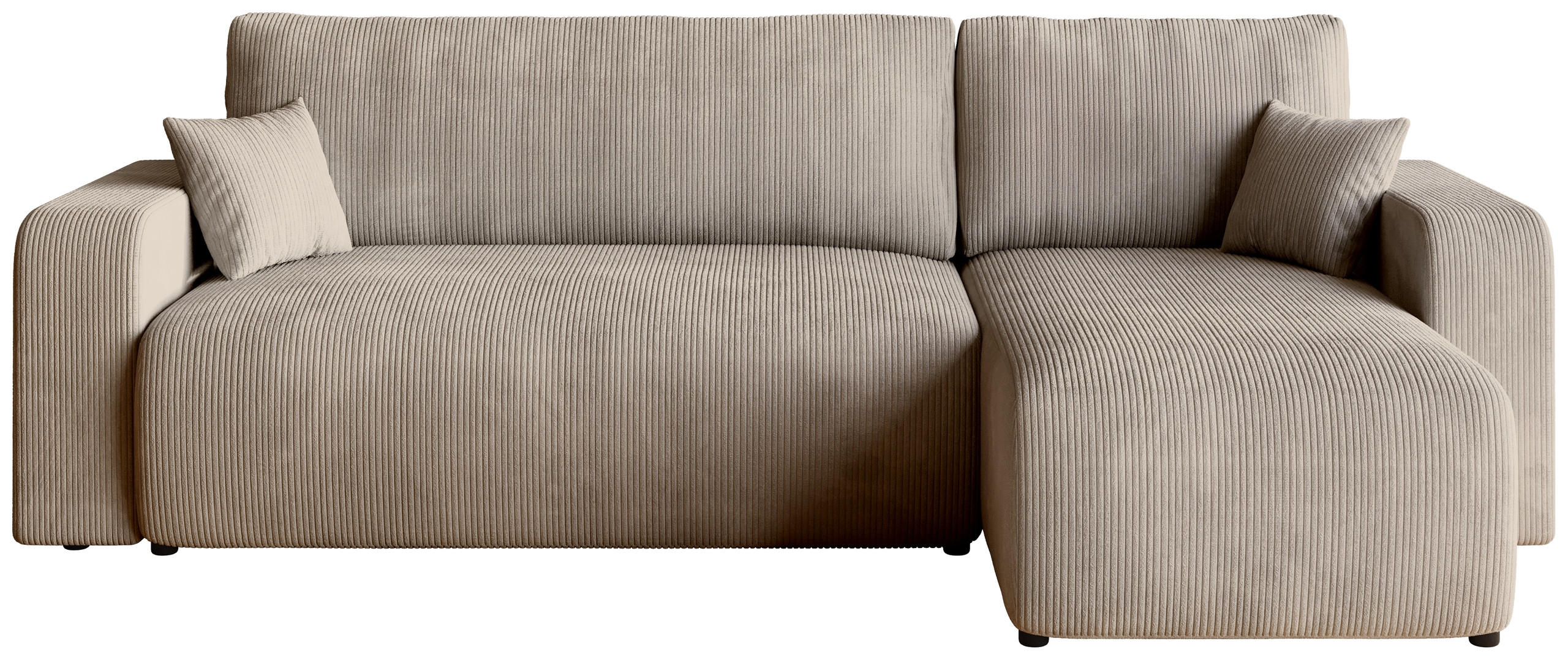 ECKSOFA PUMI mit Schlaffunktion Beige Cord - Beige, Textil (244/148cm) - Bromarkt