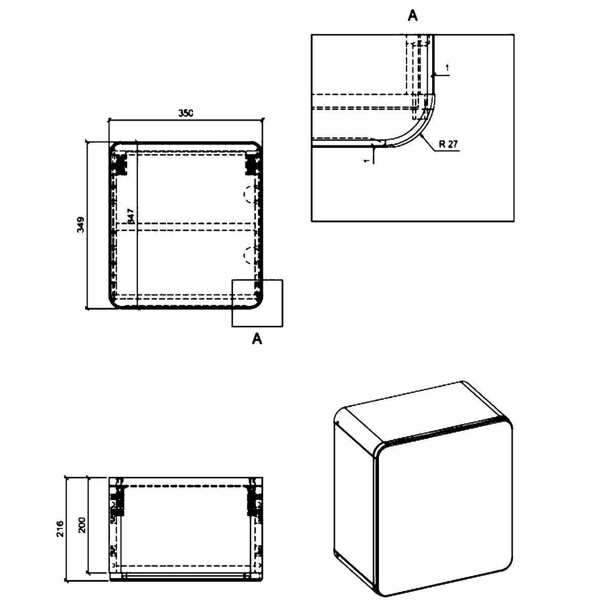 HÄNGESCHRANK ARVIDA SZK2 Kompakte Größe Eiche Weiß - Weiß, Holzwerkstoff (35/35/22cm) - Komodee