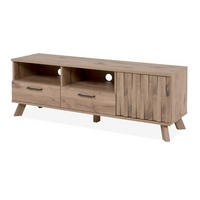 TV-LOWBOARD Eiche 140 cm, TV Unterteil mit 3D-Relief und Push-to-Open - Eichefarben/Messingfarben, Holzwerkstoff/Metall (140/50/40cm) - Furn.Design