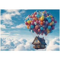 FOTOTAPETE Kinderzimmer Mädchen Märchenhafte Luftballons Himmel 250x175 - Multicolor, Papier (250/175cm) - Wallarena