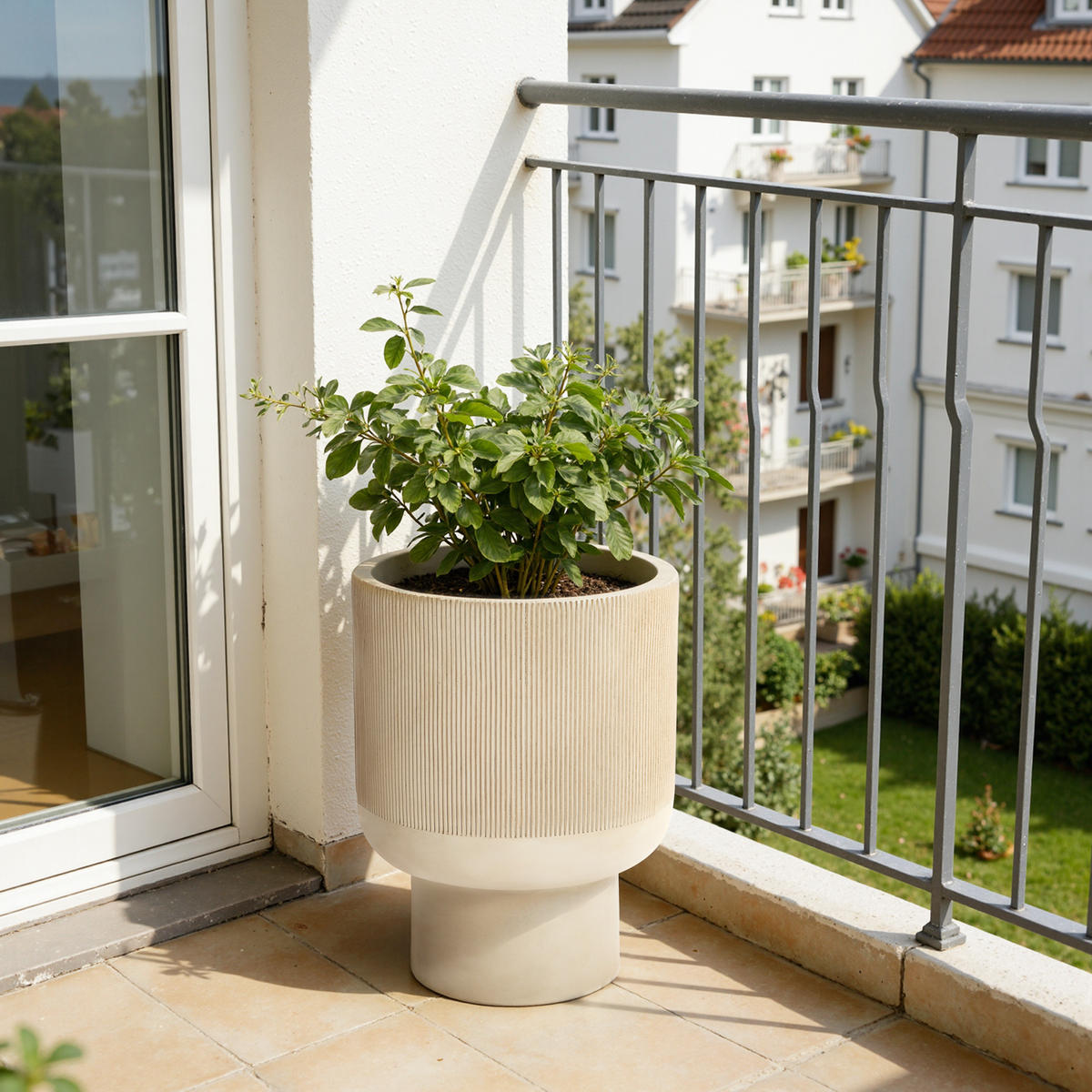 PFLANZKÜBEL rund, beige, aus MgO, Ø 31 × H 41 cm - Beige, Naturmaterialien (41cm)