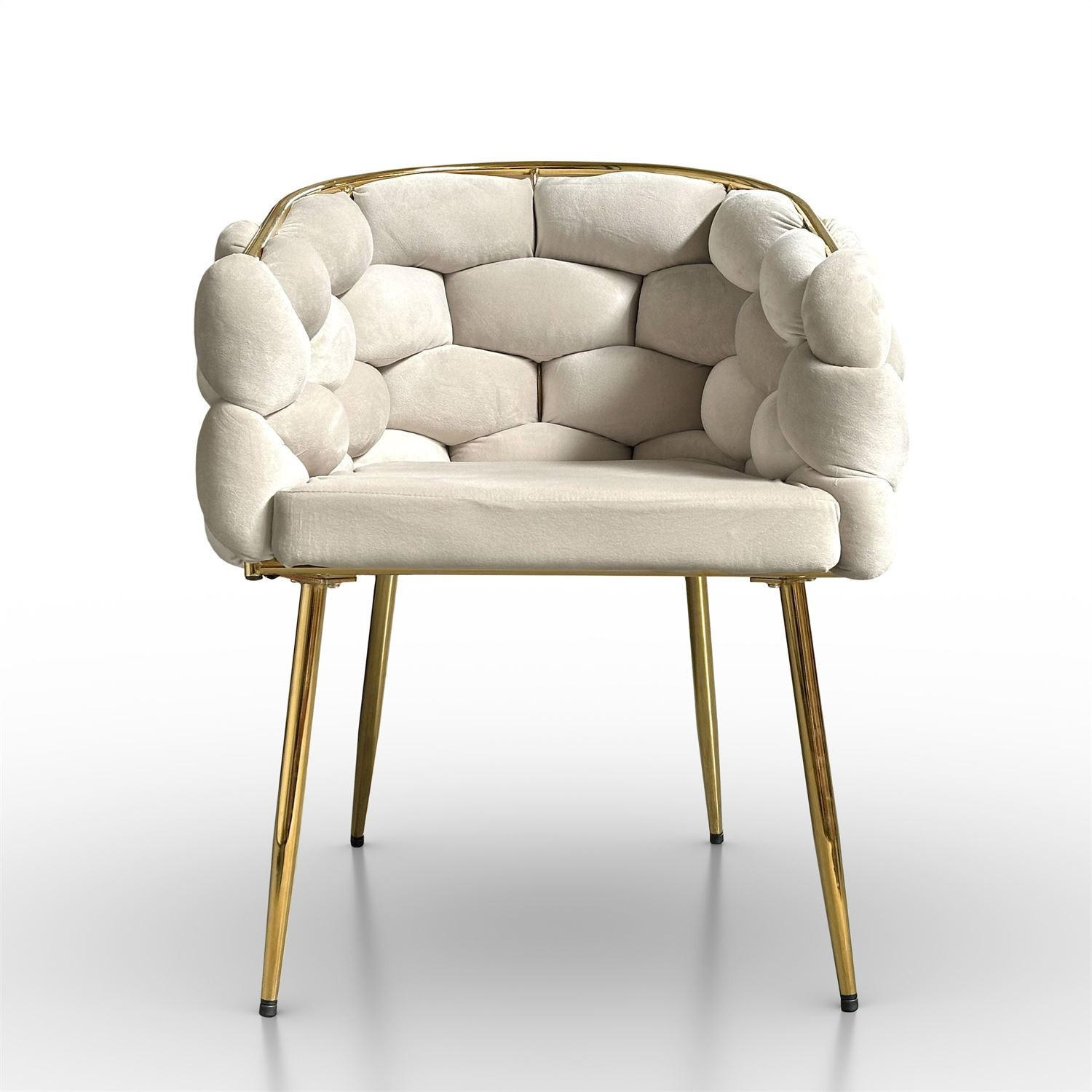 ARMLEHNENSTUHL BLOSSOM - Beige/Goldfarben, Textil (65/80/58cm) - Lookway