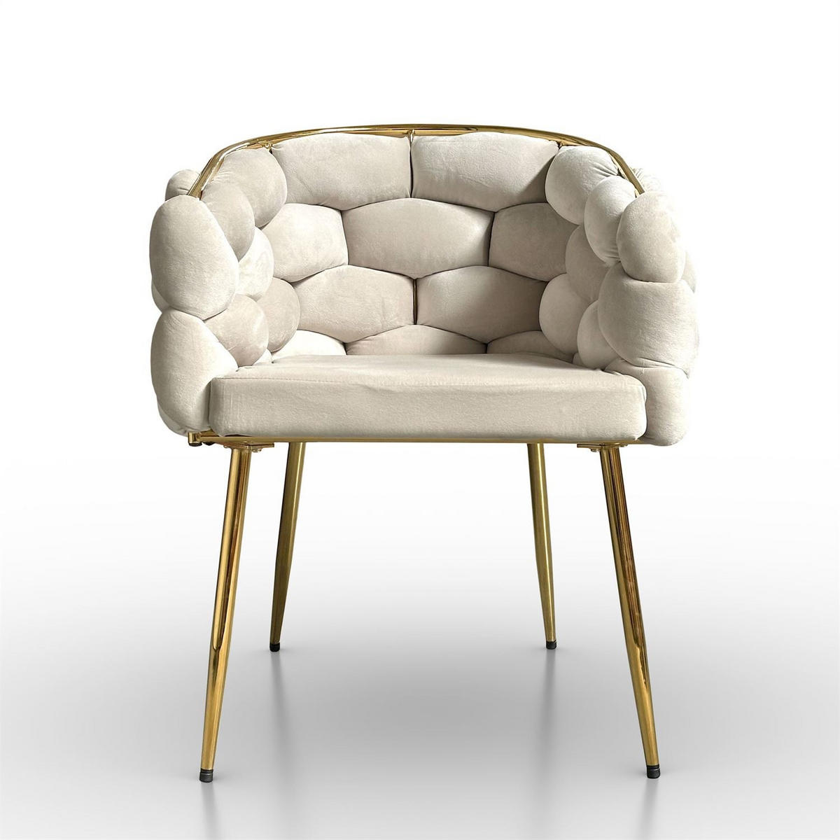 ARMLEHNENSTUHL BLOSSOM - Beige/Goldfarben, Textil (65/80/58cm) - Lookway