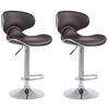 BARHOCKER 2er Set Lederlook braun - Chromfarben/Braun, Textil/Metall (46/88/49cm) - CLP