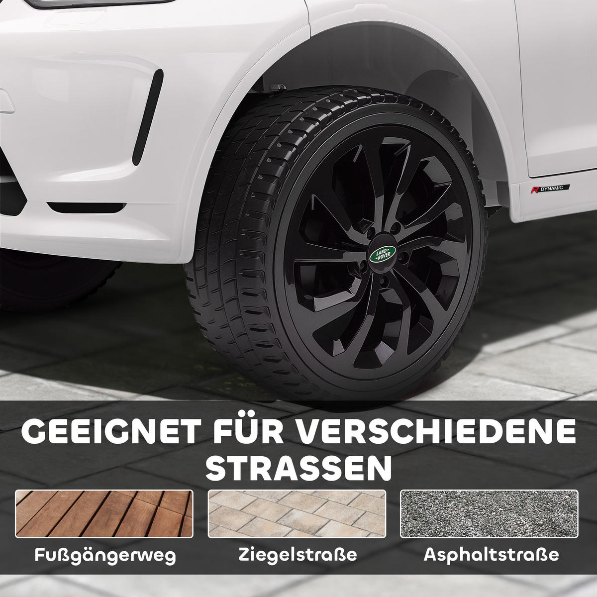 KINDER Elektroauto 12V Kinderauto mit 2,4G Fernbedienung, Musik, 3-5 km/h - Weiß, Kunststoff (106/65.5/51cm) - AIYAPLAY