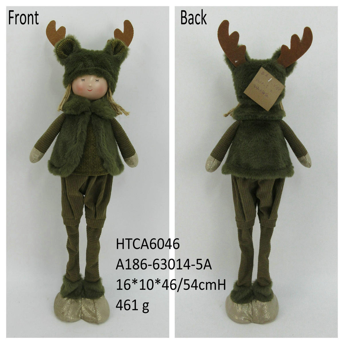 DEKOFIGUR SANTA LILA Grün Textil - Grün, Textil (12/54/17cm) - Mondex