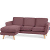 3-SITZER-ECKSOFA-LINKS TAGIO mit Ottomane , rosa - Koralle/Braun, Buchenholz/Textil (190/151cm) - KONSIMO®