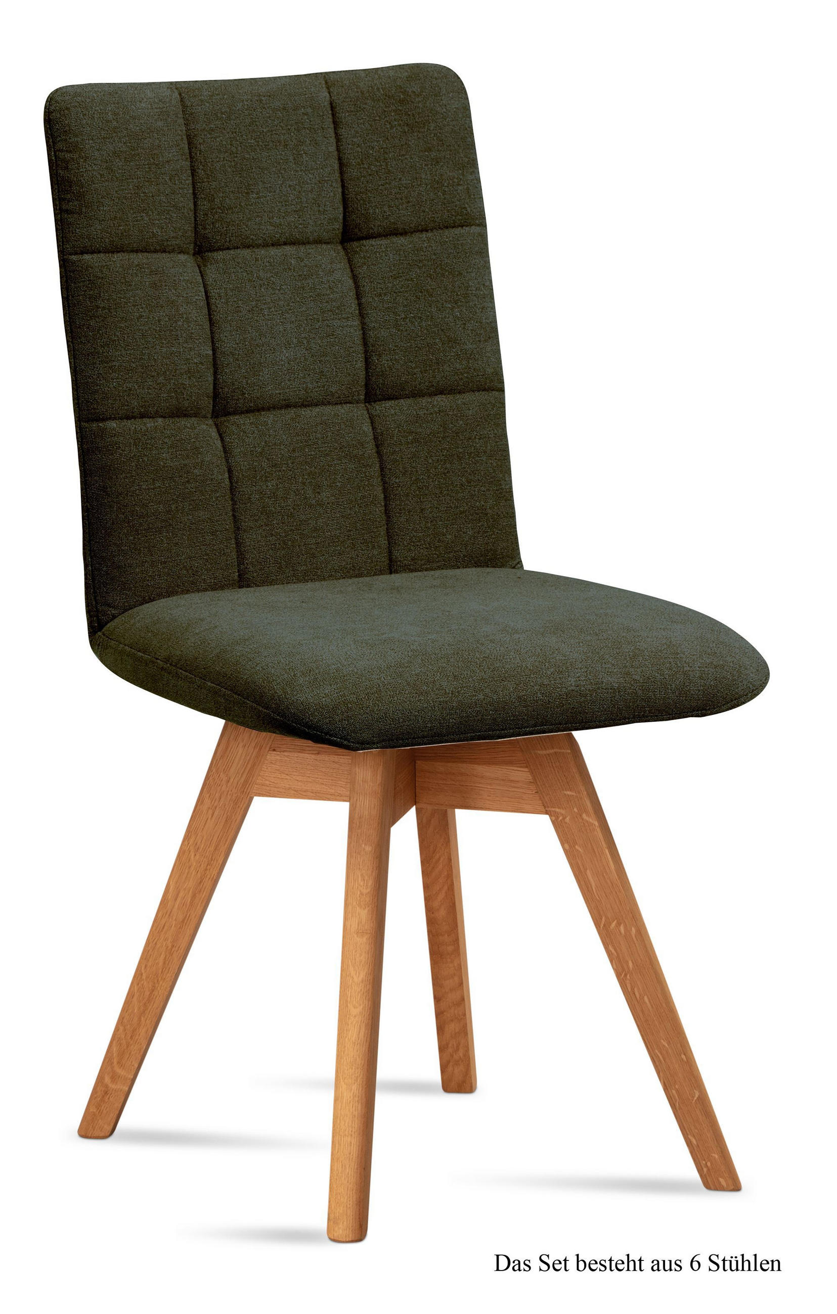 ESSZIMMERSTUHL drehbar (6er-Set) Doria 47x91x60 Eiche geölt/Khaki - Dunkelgrün/Eichefarben, Kunststoff (60/91/47cm) - 58aufmkessel