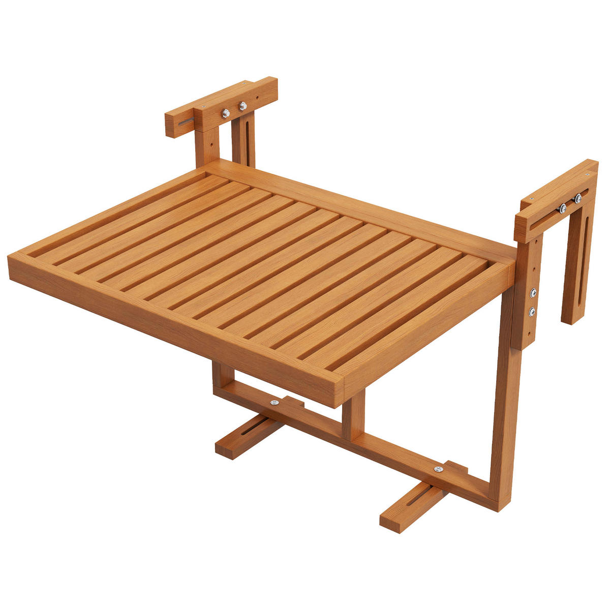 BALKONTISCH DE-07804 klappbar, höhenverstellbar, wetterbeständig Teak - Teakfarben, Holz (68/65/55cm) - ComfortXL