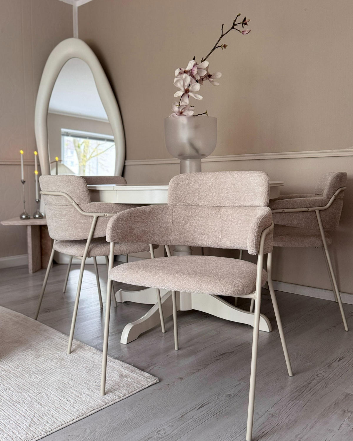 JÍDELNÍ ŽIDLE sada 2 ks Světle béžová Paonia - béžová, textil (57/78/51cm) - Beliani