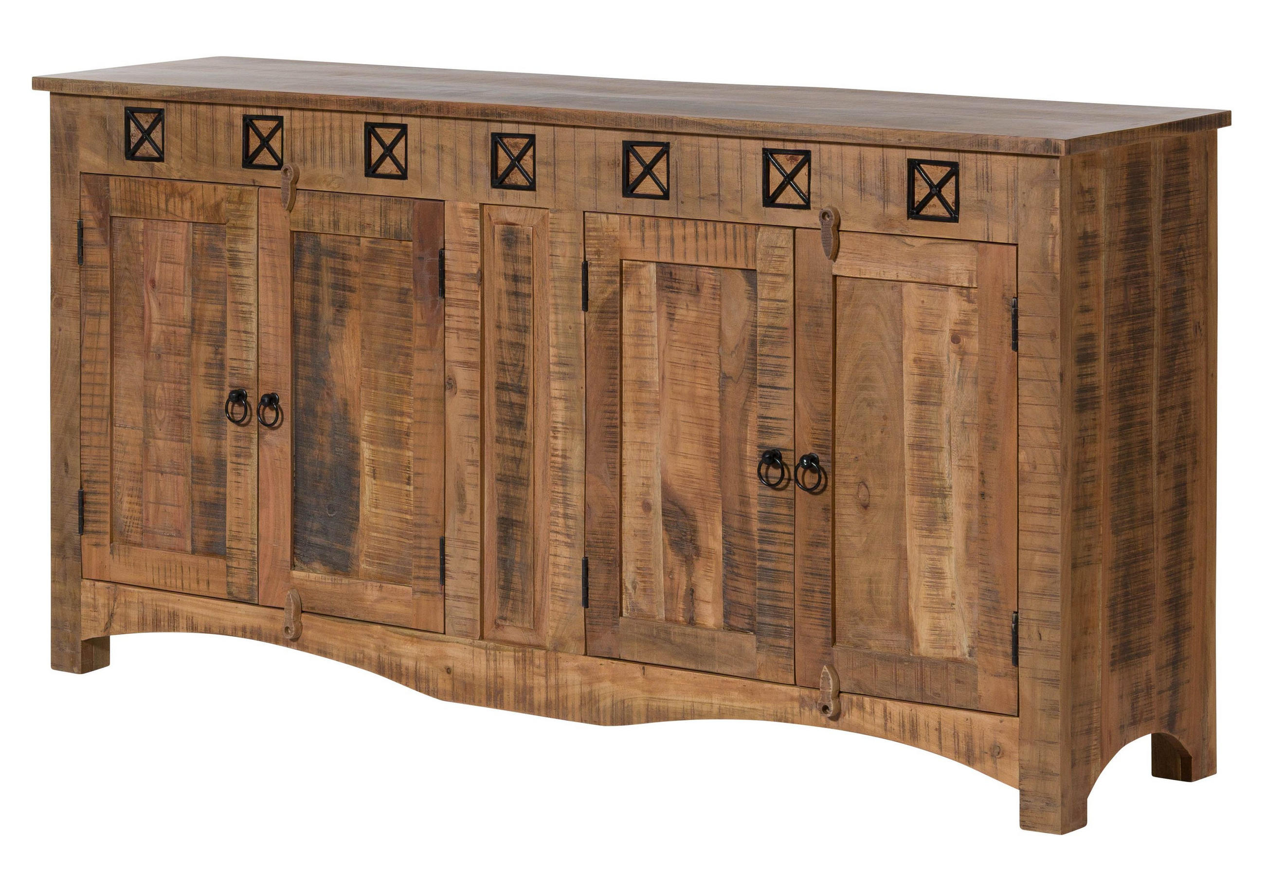 SIDEBOARD Akazie 178x42x88 natur versiegelt NATURE OF SPIRIT #240 - Braun, Holz (178/88/42cm) - Massivmoebel24