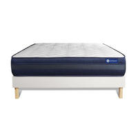 BETT Actimemo tech Memory-Schaum 160 x 190 cm h4 - Kit Bettgestell Weiß - Beige/Weiß, Holz (160/190cm) - ACTISOM
