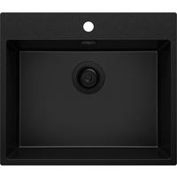 SPÜLBECKEN Riga, 2-er set Alles Schwarz 58/50 cm 1 Becken + Ablauf-Set ab 60er Unterschrank - Schwarz, Kunststoff (58/20/50cm) - Primagran