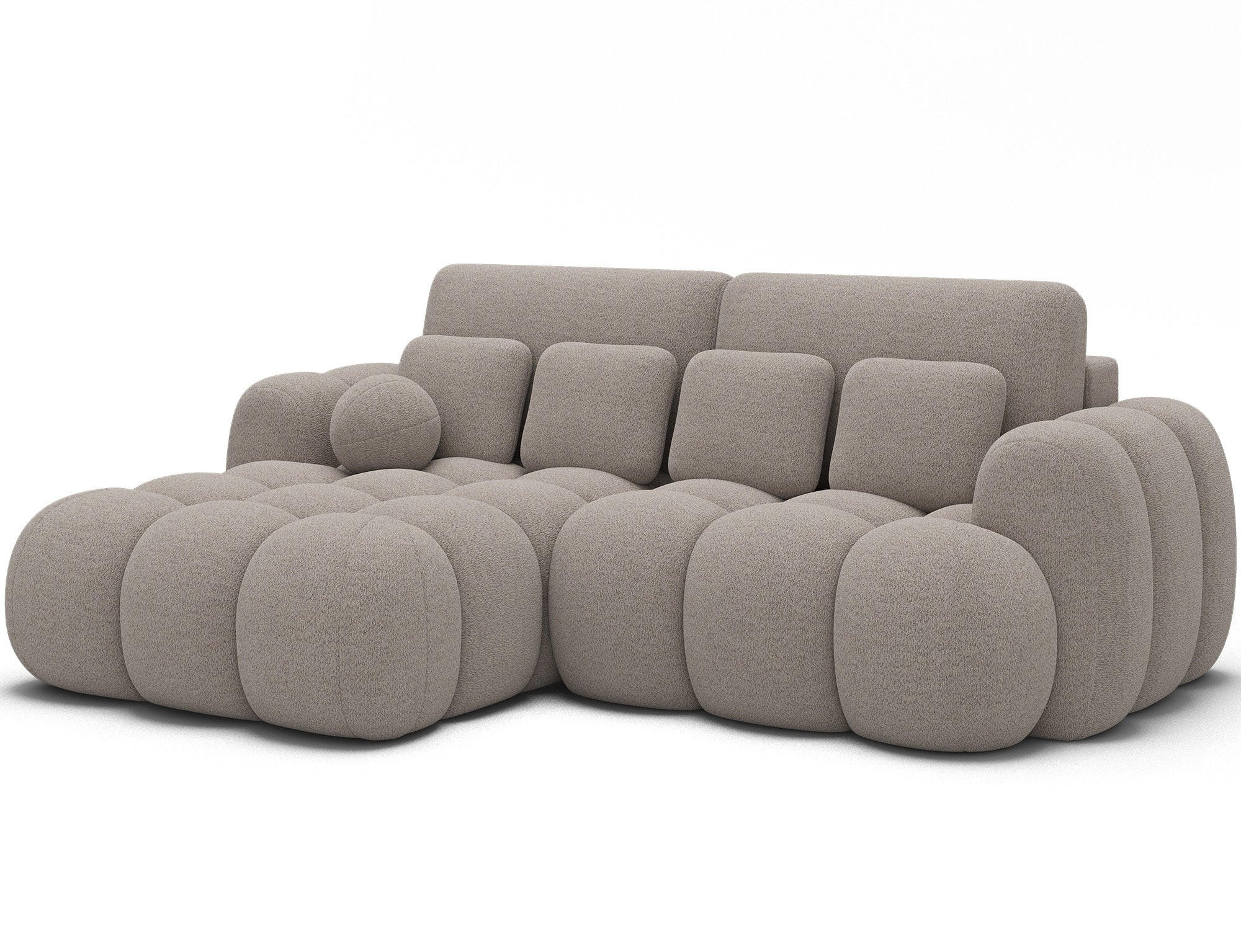 ECKSOFA COVELION L-Form – Schlaffunktion, Bettkasten, Wellenfederung, HR-Kaltschaum, inkl. Kissen, moderner Wohnkomfort - Creme, Kunststoff (260/167cm) - Wohnideebilder