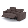 SOFA QUARTZ 3-Sitzer mit 2 Relaxfunktionen, dunkelbraun - Dunkelbraun/Silberfarben, Holzwerkstoff/Textil (204/80/102cm) - Courtois Laville