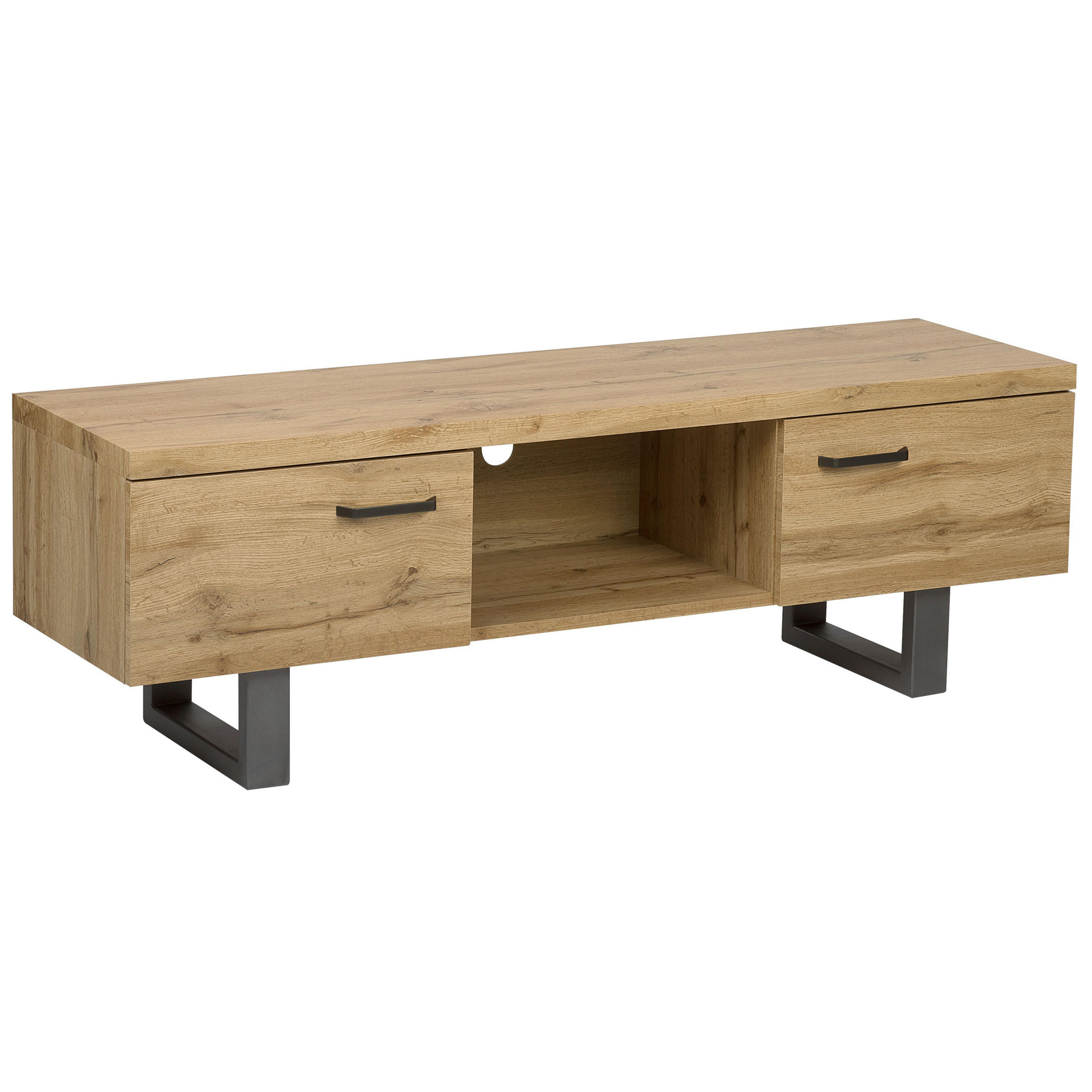TV-MÖBEL Hellbraun, Grau TIMBER 41/140/47 cm - Hellbraun, Holzwerkstoff (140/47/41cm) - Beliani