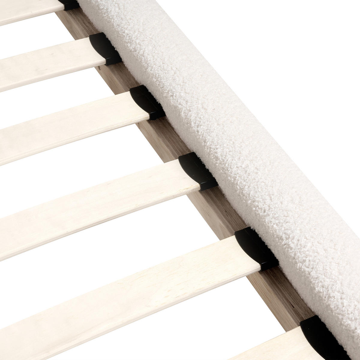 BETT mit Lattenrost 160/200 cm Cremeweiß Cressat - Weiß, Textil (160/200cm) - Beliani