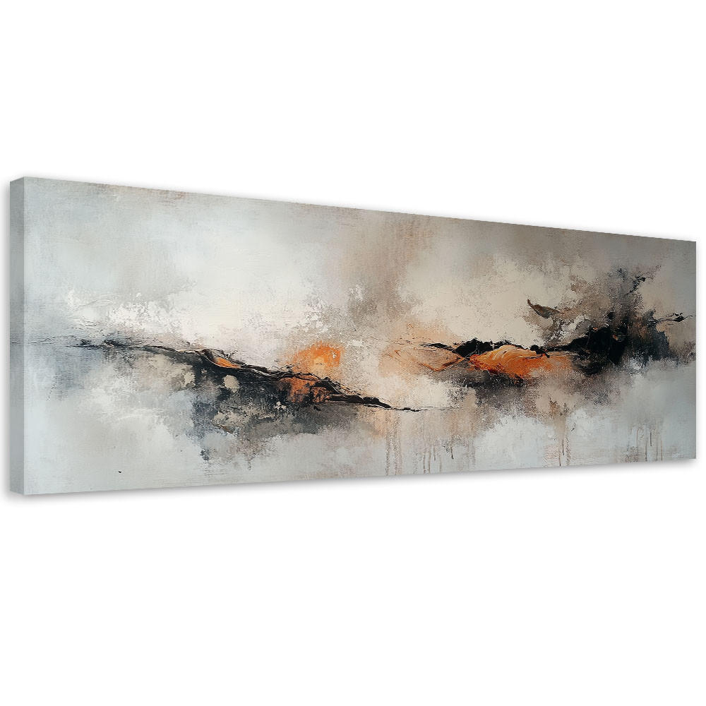 LEINWANDBILD Industrielle Farbexplosion-Abstraktion 90x30cm - Grau, Textil (90/30cm) - Feeby