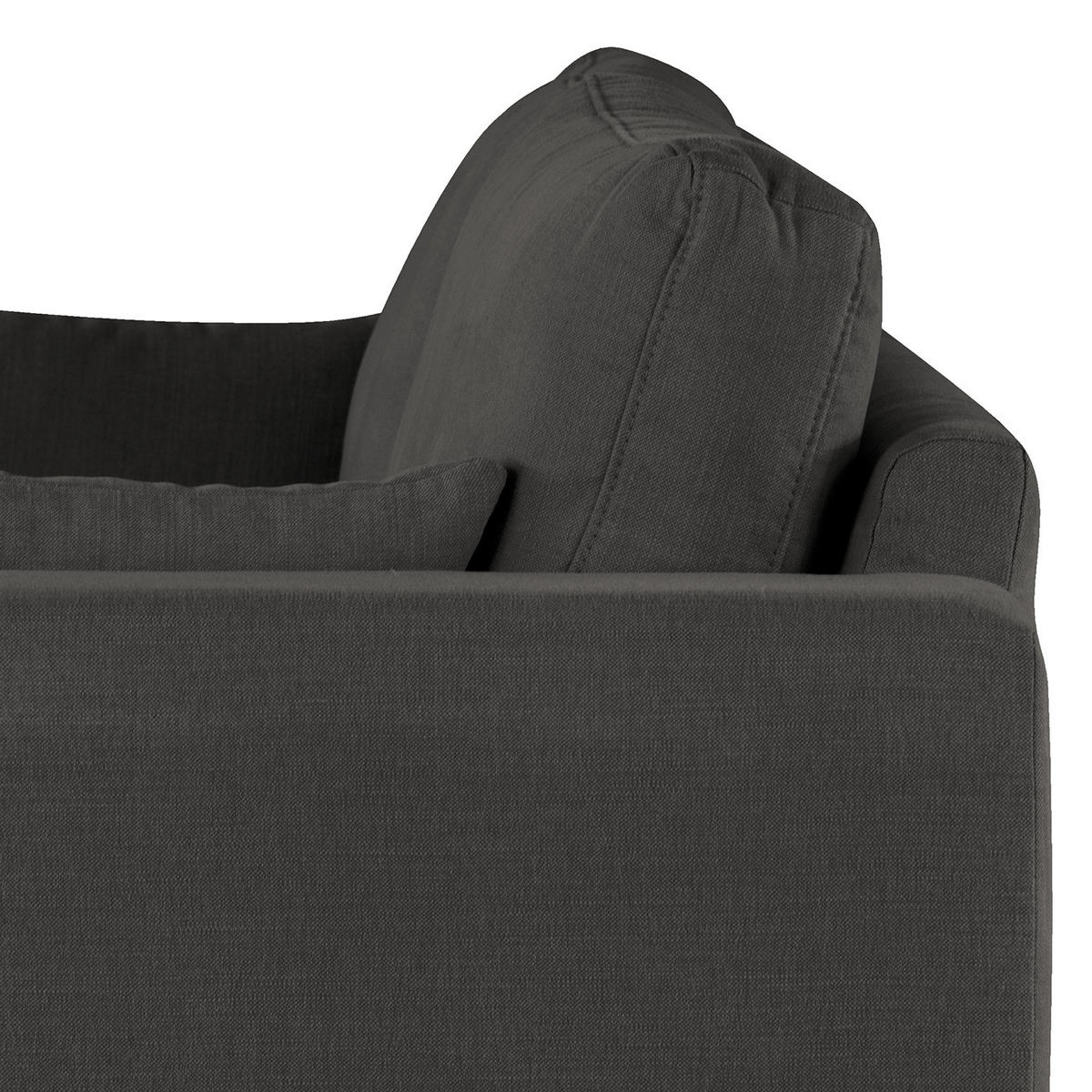 3-SITZER SOFA - Anthrazit, Naturmaterialien (237/81/88cm) - home24