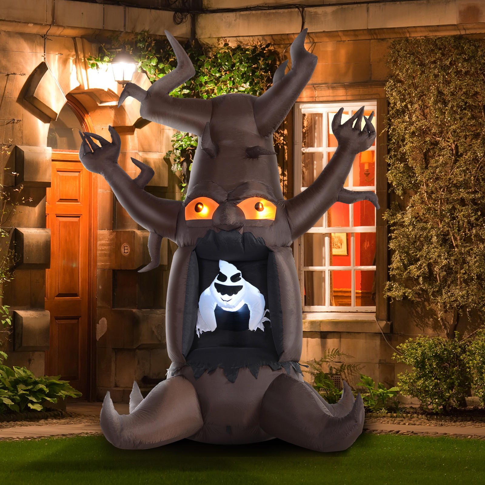 HALLOWEEN AUFBLASBARER BAUM, Braun, Polyester - Braun, Kunststoff (140/240/180cm) - HOMCOM