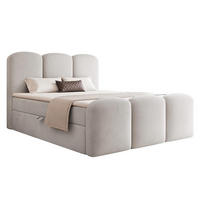 BOXBETT 140x200 VELIA Grau Velvet - Grau, Holzwerkstoff/Textil (140/200cm) - Compleo24