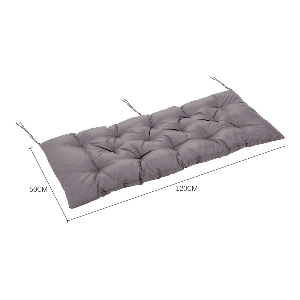 SITZKISSEN für Gartenbänke aus Polyester PP-Baumwolle in Dunkelgrau Leicht und tragbar 120 cm B x 50 cm T - Dunkelgrau, Textil (50/120cm) - Livingandhome