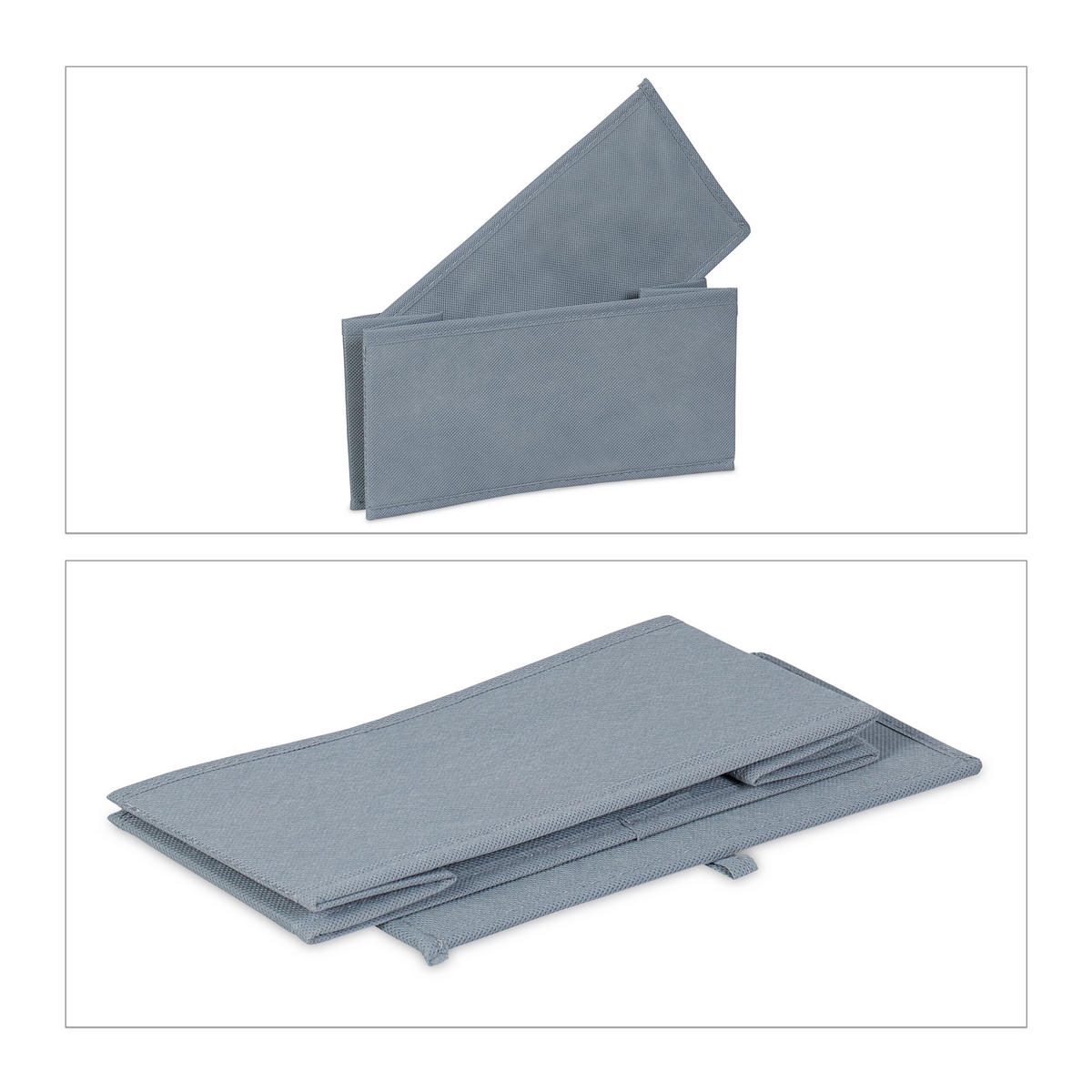 8-DIELNA súprava organizátorov do skríň - sivá, plast/vlnitá lepenka (28.5/13/28.5cm) - Relaxdays