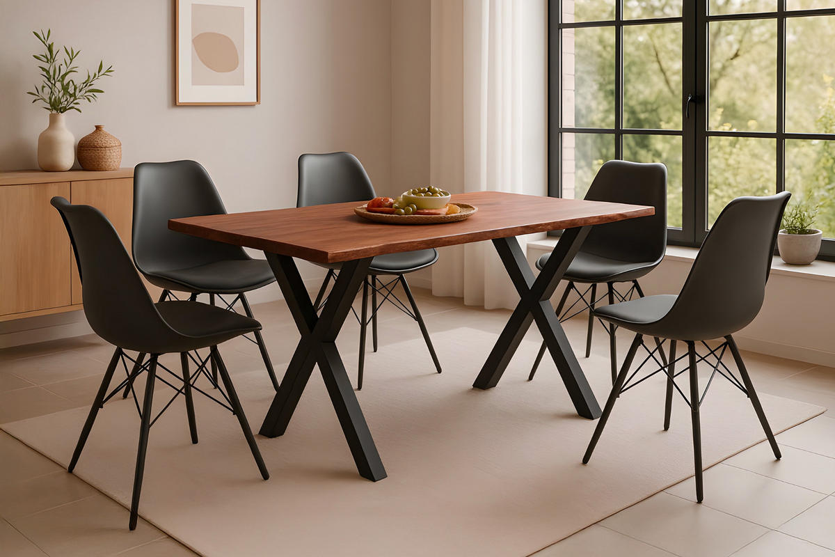 ESSTISCH ROXANA - Kastanienfarben/Beige, Holz (80/140/77cm) - SAM