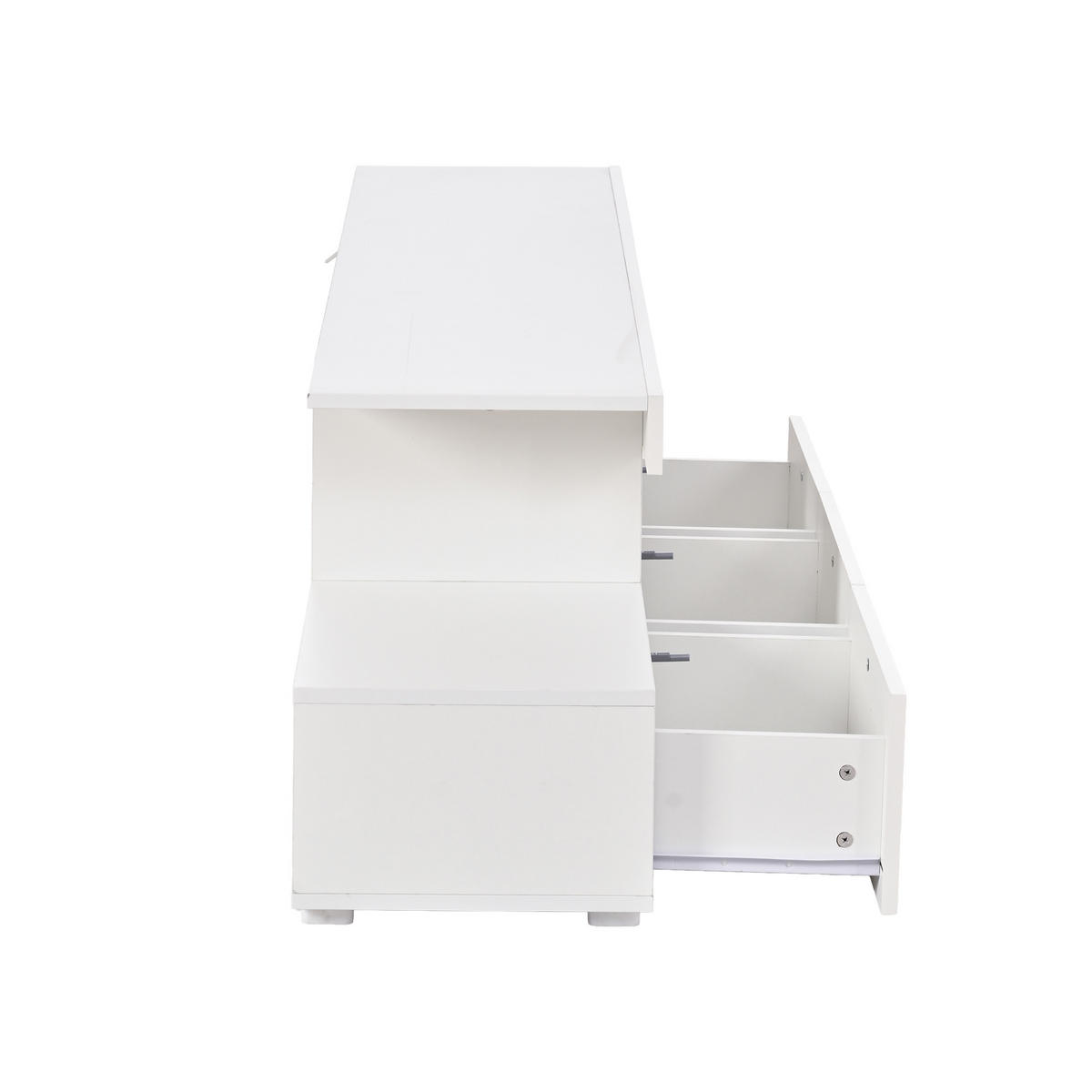 TV-SCHRANK LED Hochglanz 3 Schubladen 180cm Weiß - Weiß, Holzwerkstoff (180/45/35cm) - FLIEKS