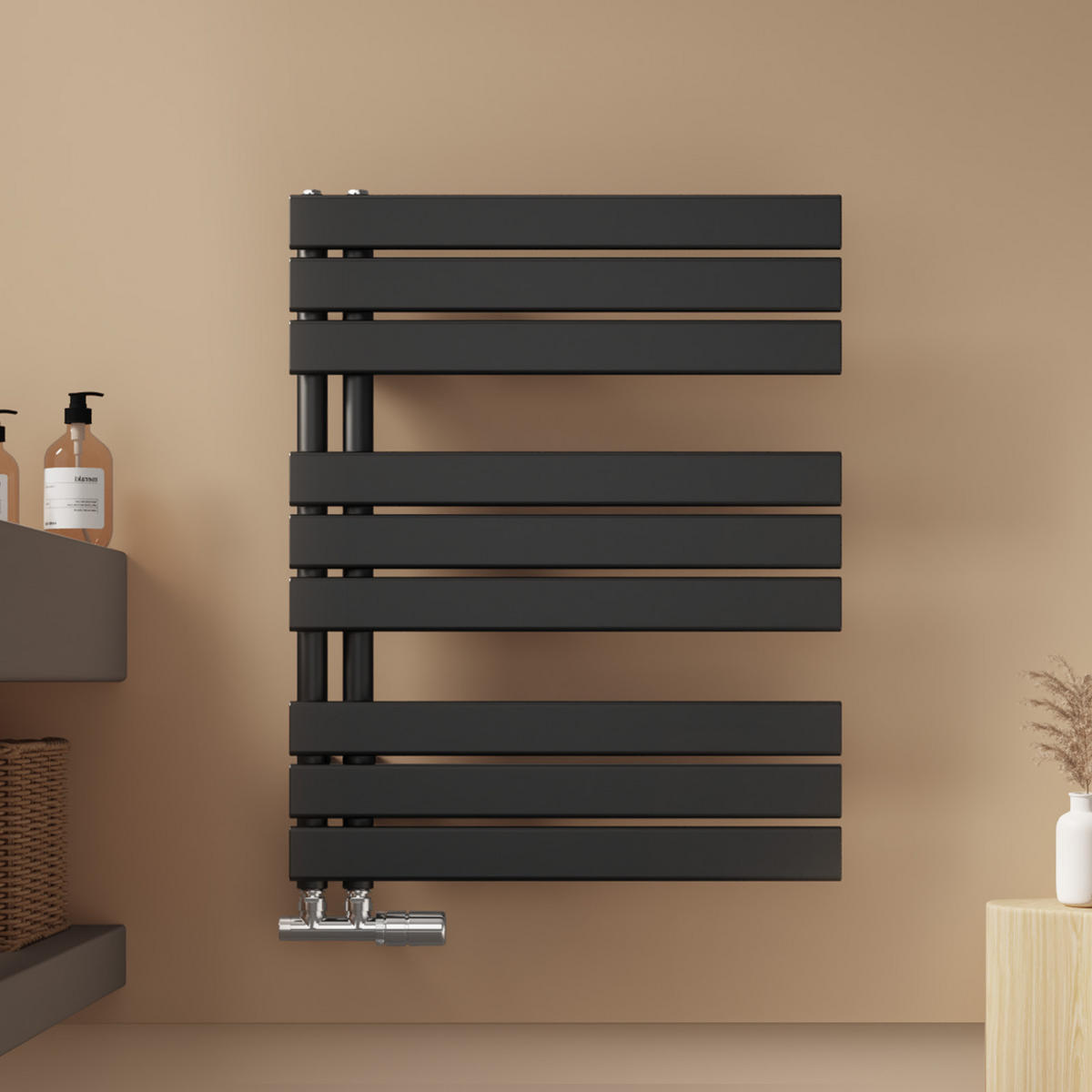 HEIZKÖRPER wasserführend Schwarz 76,2/60/5,9 cm - Schwarz, Metall (60/76.2/5.9cm) - EMKE