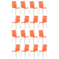 BESUCHERSTUHL 16er Set Holz orange - Orange, Holz/Metall (43/87/47cm) - CLP