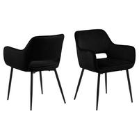 ARMLEHNSTUHL 2er-Set schwarz - Schwarz, Holzwerkstoff (56/79/60cm) - ebuy24