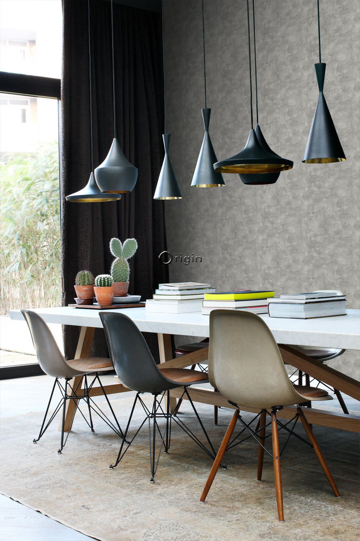 TAPETE Betonoptik 53 cm x 10.05 m - Grau, Papier (53/1000cm) - Origin Wallcoverings