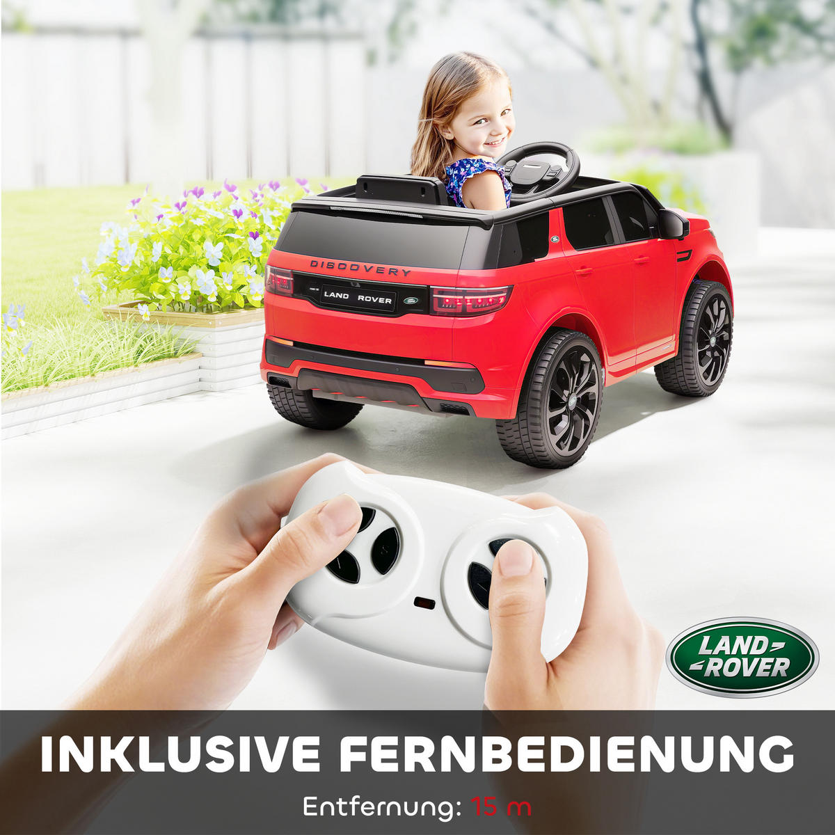 KINDER Elektroauto 12V Kinderauto mit 2,4G Fernbedienung, Musik, 3-5 km/h - Rot, Kunststoff (106/65.5/51cm) - AIYAPLAY