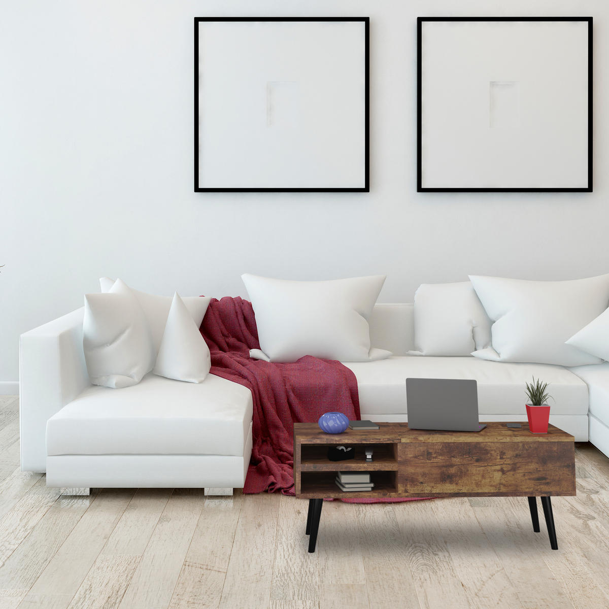 COUCHTISCH - Dunkelbraun, Holz/Holzwerkstoff (50/100/46cm) - Relaxdays
